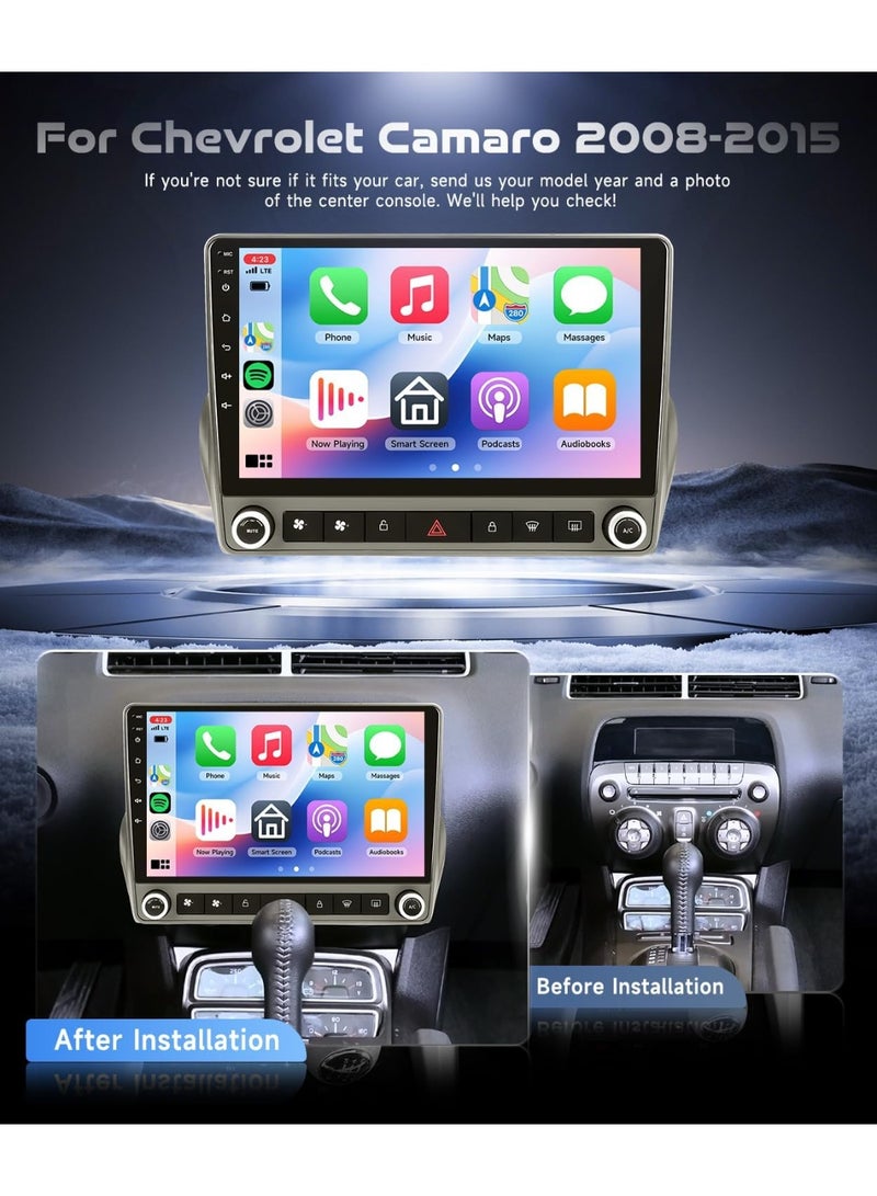 Vierex Android Stereo For Chevrolet Camaro 2010 2011 2012 2013 2014 2015 GPS Navigation 4GB RAM Support Apple Carplay Android Auto Wireless Support Car Climate Control AHD Camera Included - Image 2